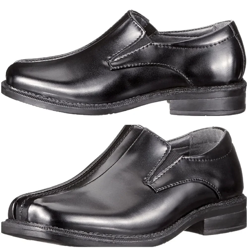 🔥Deer Stags Black Wings Slip-on Dress Shoes Youth Size 4.5